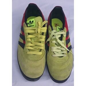 Adidas Sobakov Solar Yellow Red Black Suede Soccer Sneakers Mens Size 12 EE5640